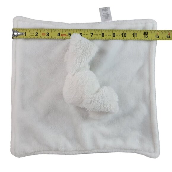 Nuby Rabbit Lovey Plush White Gray Blue 12" Square Long Eared Easter Bunny - Picture 11 of 11
